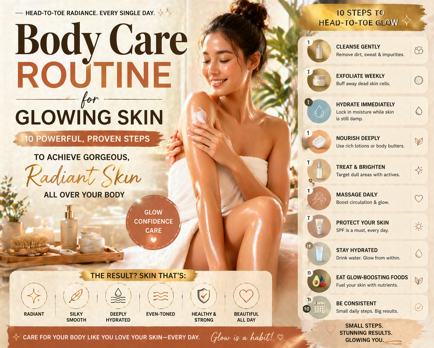body care routine for glowing skin