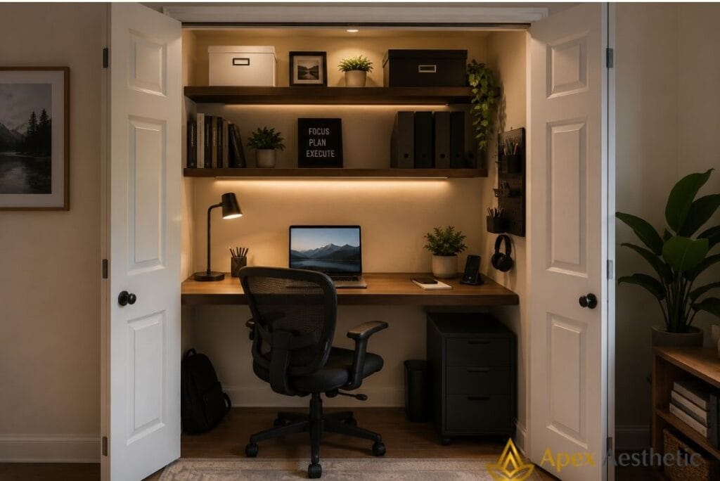 Closet office ideas for small apartments.