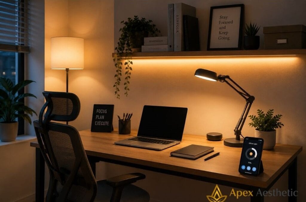 Smart lighting ideas for small home offices.