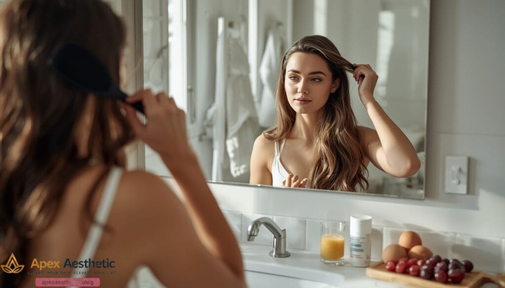 Healthy morning routine that supports stronger hair growth.