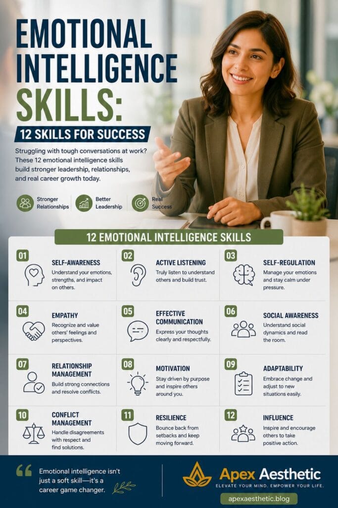 Professional guide to emotional intelligence skills for leadership, teamwork, communication, and workplace success.