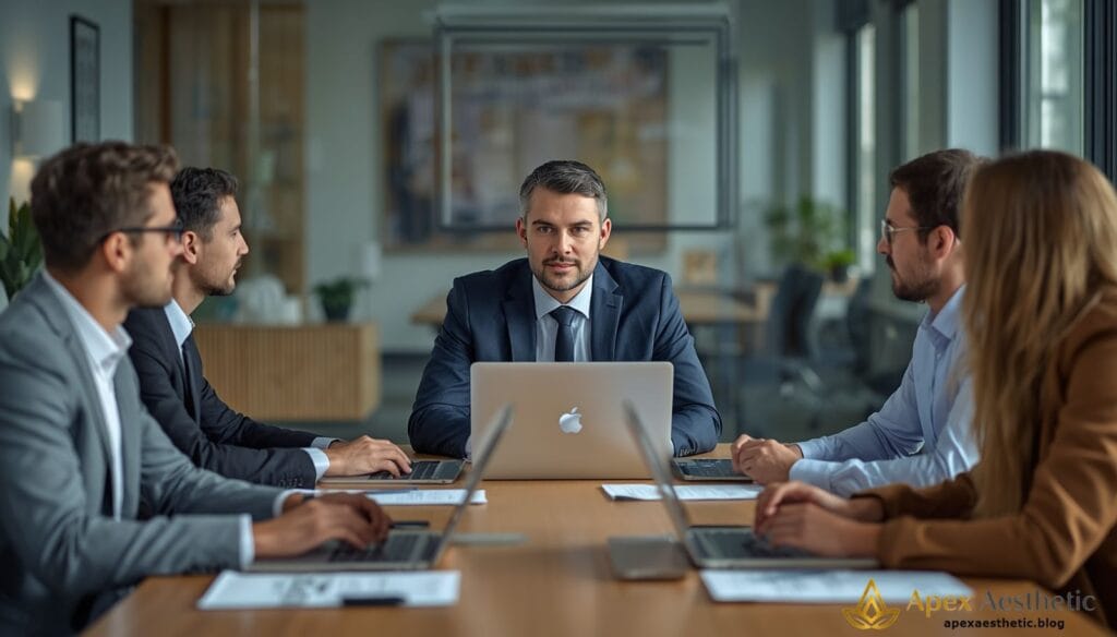 Professional team meeting demonstrating emotional intelligence, active listening, collaboration, and workplace communication.