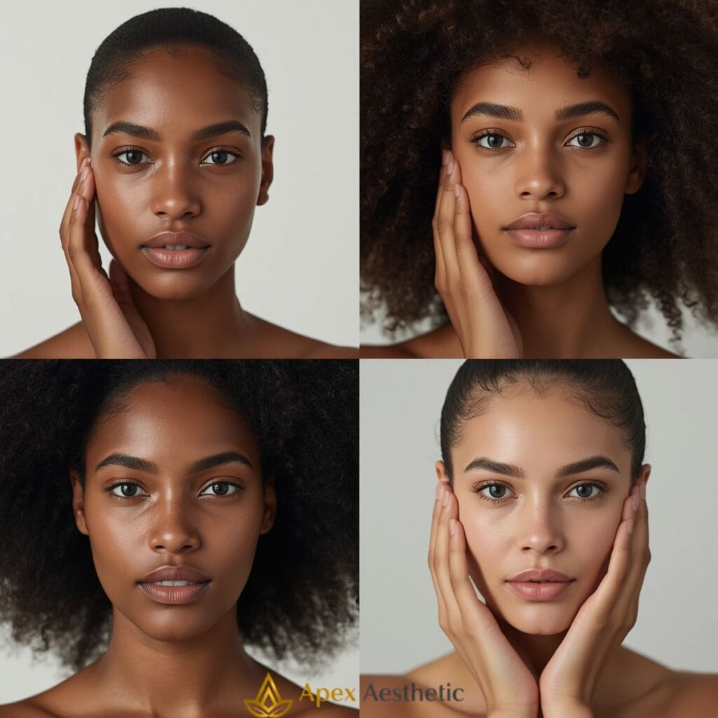 Different skin types including dry, oily, combination, and sensitive skin for slugging guidance.